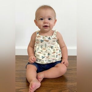 Wrangler Baby Sz 12 Months 100% Cotton Ruffle Top Cactus Southwest Sun Western